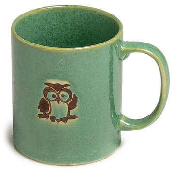Turquoise Waving Owl Coffee Mug