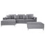 Oslo Grey Sectional Sofa, Light Grey