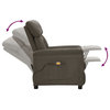 vidaXL Massage Chair Massaging Recliner Chair Dark Gray Faux Suede Leather