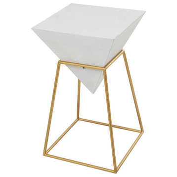 Modern White Wood Accent Table 560948