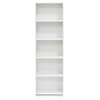Furinno 11055 5-Tier Reversible Color Open Shelf Bookcase, White