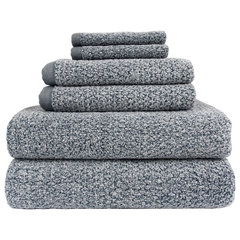 Diamond Jacquard 6 Piece Bath Towel Set Lavender