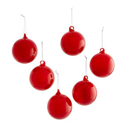 SMALL RED MILK GLASS GLOBES - NEW - Christmas Ornaments