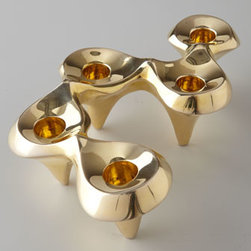 Jonathan Adler Brass Undulating Candleholder - Candleholders