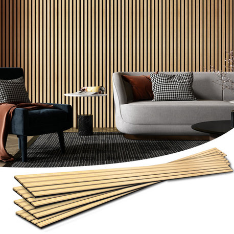 Art3d 4-Piece Wood Slat Acoustic Panels 3D Textured Panel for Ceiling and Wall, A31hz006