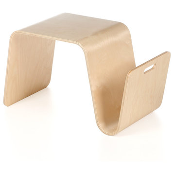 Offi Wood Modern Side Tables, Mag Table, Birch