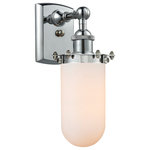 Innovations Lighting - Kingsbury 1-Light LED Sconce, Polished Chrome, Glass: White - The Austere makes quite an impact. Its industrial vintage look transports you back in time while still offering a crisp contemporary feel. This sultry collection has a 180 degree adjustable swivel that allows for more depth of lighting when needed.
