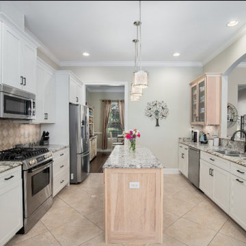 Kitchen Remodel Done with Cabinet Refacing in a Two-Tone Color