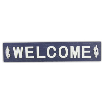 Cheungs Home Entryway Caler Navy Blue Welcome Sign