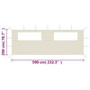vidaXL Canopy Sidewall Pavilion Panel Walls Gazebo Sidewall with Windows Cream