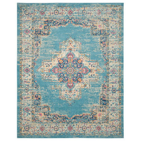 Nourison Passion 9' x 12' Light Blue Bohemian Indoor Area Rug