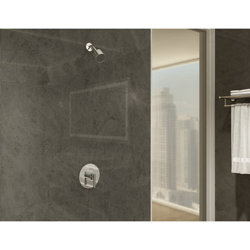 Dia Shower Trim Kit With Brass Escutcheon, Single Handle, Polished Chrome