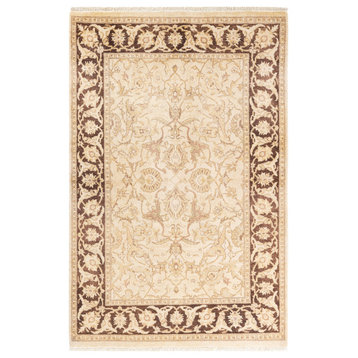Eclectic, One-of-a-Kind Hand-Knotted Area Rug Ivory, 4' 2 x 6' 2