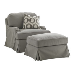 All Things Gray/Grey -- Slipcover Chair & Ottoman - Products