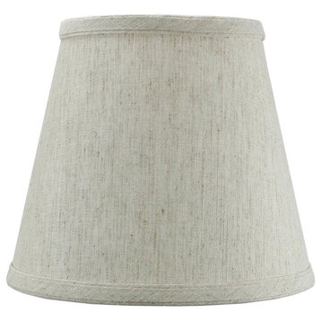 5x8x7 Textured Oatmeal Hard Back Lampshade with White Lining Edison Clip On, Textured Oatmeal