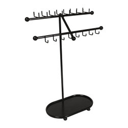 Designers Impressions - Designers Impressions JR21 Free Standing Tree Jewelry Organizer, Flat Black - Jewelry Boxes And Organizers