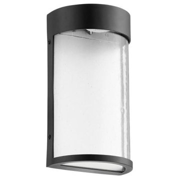 Quorum 9718-5-69 Fontaine, 9.5" 6W 1 LED Outdoor Wall Lantern, Black