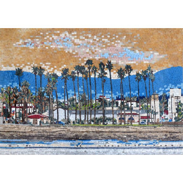 Landscape Mosaic Art -Santa Barbara, 24"x35"