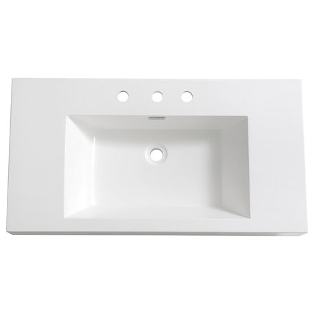 Fresca FVS8090 Vista 35-3/8" Acrylic Drop In Vanity Top - White