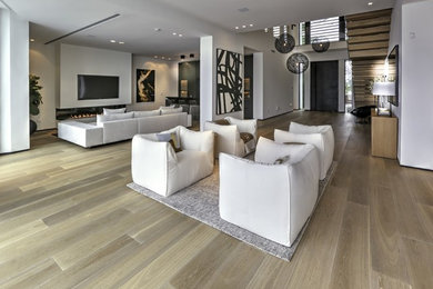 Inspiration for a contemporary light wood floor entryway remodel in New York