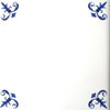 Elegant Blue Delft Theme Ceramic Tile Layout for 30" Wide Standard Stove