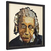 "Einstein" Hand-Made Dimensional Collage, Under Glass, A Shadow Box Frame
