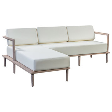 Emerson Cream Outdoor Sectional, LAF, Cream
