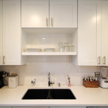 East Denver Minimalist White Bathroom & Kitchen Renovation