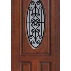 Home Single Door 80 Fiberglass Verona Eyebrow Oval Lite - Front Doors