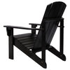 Shine Company 4626Bk Mid-Century Modern Adirondack Chair, Black