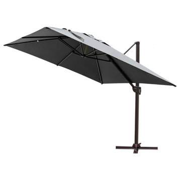 Patio Cantilever Umbrella, 10x10 ft Outdoor Offset Square Hanging Large Umbrella
