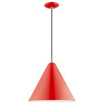 Livex Lighting - Livex Lighting 41176-72 Metal Shade - 14" One Light Mini Pendant - Featuring a clean and crisp modern look. This miniMetal Shade 14" One  Shiny Red Shiny Red  *UL Approved: YES Energy Star Qualified: n/a ADA Certified: n/a  *Number of Lights: Lamp: 1-*Wattage:60w Medium Base bulb(s) *Bulb Included:No *Bulb Type:Medium Base *Finish Type:Shiny Red