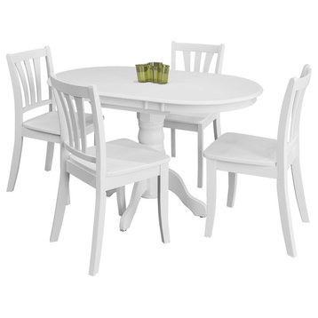 CorLiving Dillon 5 Piece Extendable Wooden Dining Set, White
