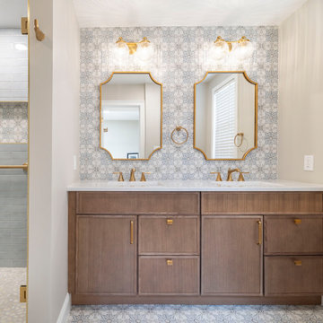 Modern Mediterranean Bathroom Remodel in Old Town Alexandria VA