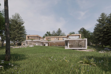 This is an example of an expansive contemporary house exterior in Essex.