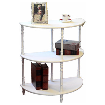 Multi-Tiered End Table, White