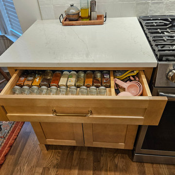 Transitional Kitchen Remodel With New Sandstone Colored Cabinets