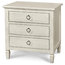 Country-Chic Maple Wood 3 Drawer Nightstand, White