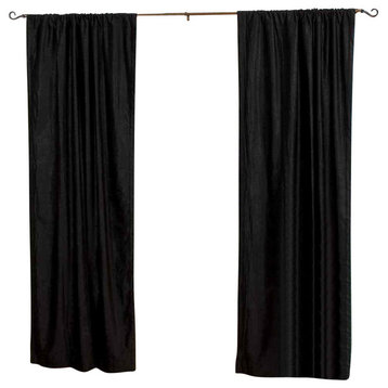 Lined-Velvet Blackout Home Theater Curtain Panel,   43W x 63L, Black