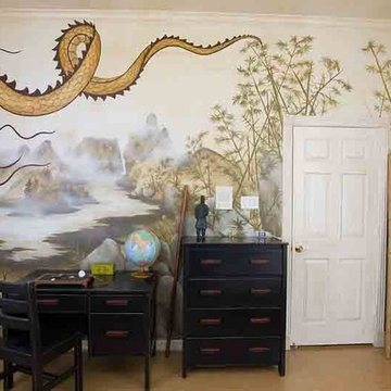 Eastern themed children's bedroom mural