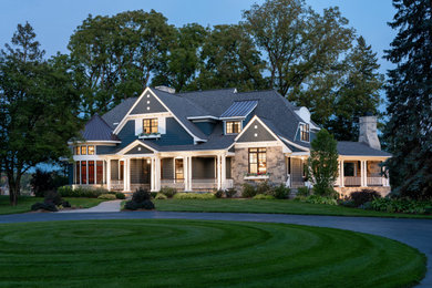 Inspiration for a coastal exterior home remodel in Detroit