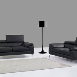 Modern Black Premium Leather Sofa Set A973 - $3829.40 - Living Room Furniture Sets
