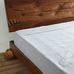 Walnut Stone Plinth Bed - Bed Frames