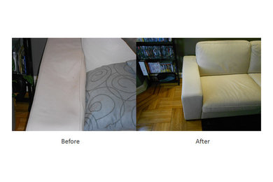 Leather Sofa White- Rest-arm repair