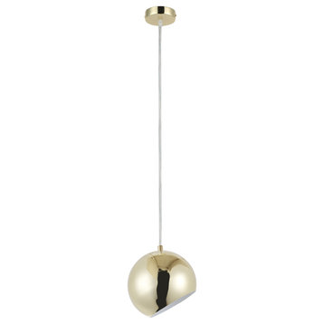 CHLOE Lighting Ironclad Contemporary 1-Light Mini Pendant, Plated Gold