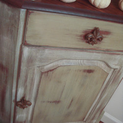 Distressed Corner Hutch - China Cabinets And Hutches