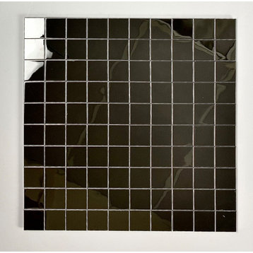 Stainless Steel 1.25 in. x 1.25 in. x 0.125 in. Square Mosaic Tile-Peel & Stick