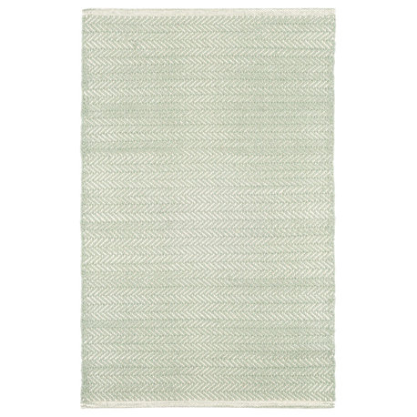 Herringbone Ocean Woven Cotton Rug, 8'x10'