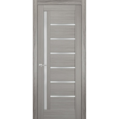 Solid French Door Frosted Glass | Quadro 4088 Grey Ash | -24 x 80