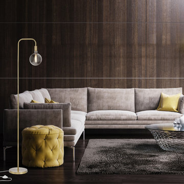 Holden 70" Floor Lamp, Matte Brass, In-Line On/Off Foot Switch